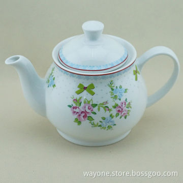 Super White Porcelain Tea Pot, 600mL Capacity, Elegant Shape